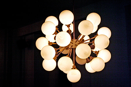 Lámpara, luz, 501, bola, con estilo, Lámpara de techo, infierno