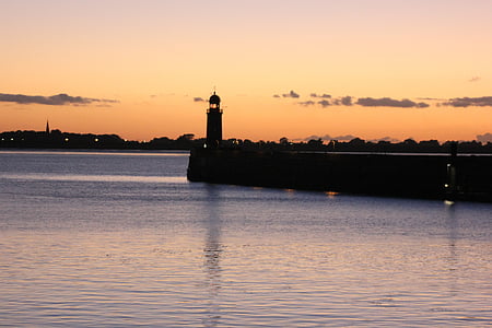 Bremerhaven, Lighthouse, solnedgång
