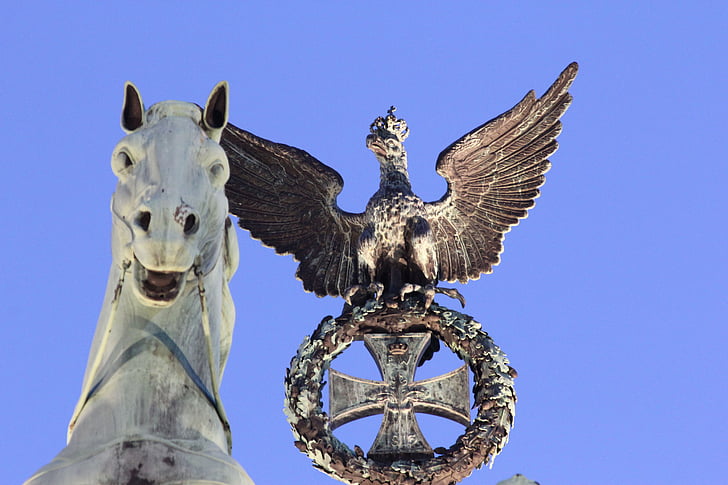 Berlín, puerta de Brandenburgo, caballo, punto de referencia, Quadriga, Brandenburg, lugares de interés