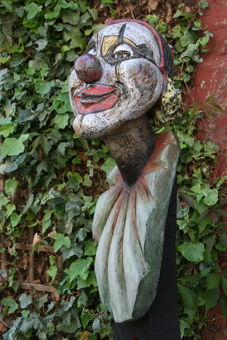 clown, figure, carving