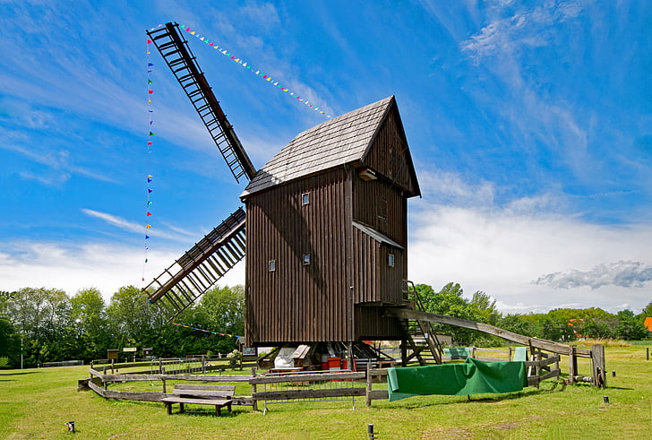 Bài viết mill, Zwochau, bang Niedersachsen, Đức, cối xay gió, Mill, Gantry mill