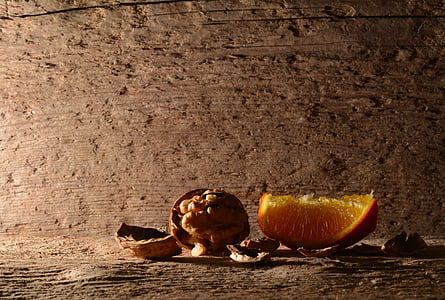 walnut, orange, christmas, orange pcs, advent, wood, background