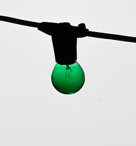lâmpada, verde, cor, lâmpada, decoração, de suspensão