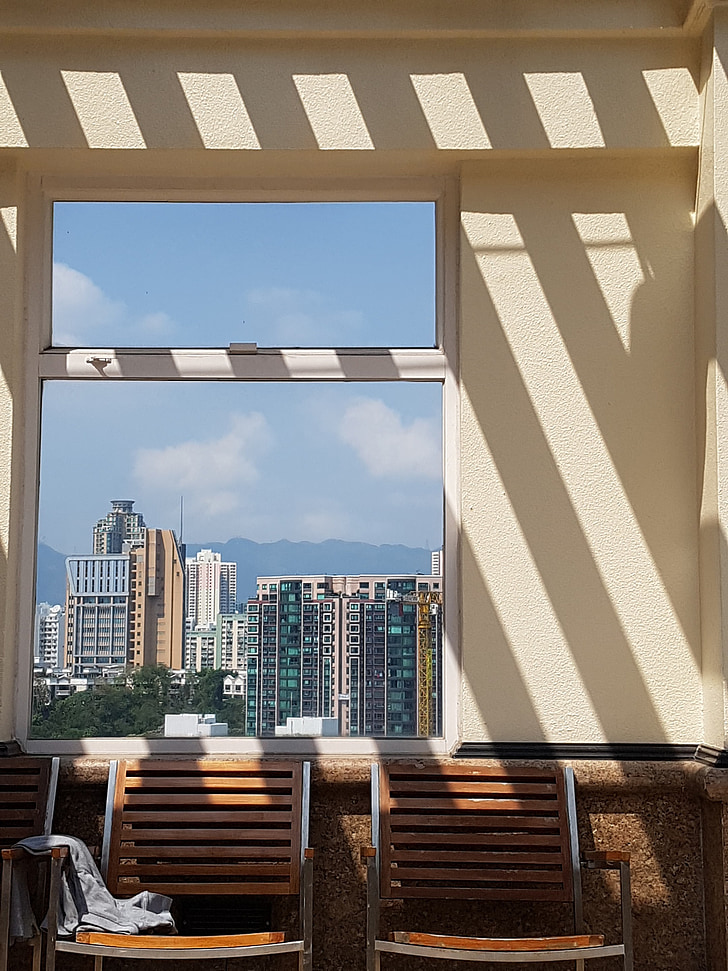 Hong kong, finestra, ombre