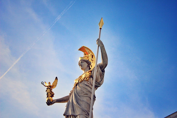 Wenen, Europa, Oostenrijk, standbeeld, Gouden, gouden standbeeld, Wien