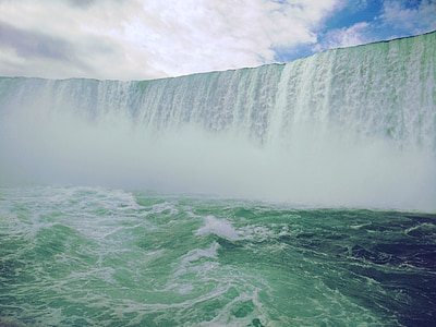 Niagara falls, het landschap, meid van de mist, Horseshoe falls