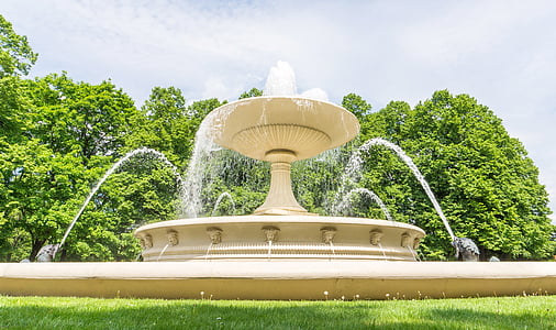 Fontana, giardino, Parco, Saxon, Varsavia, Polonia, città