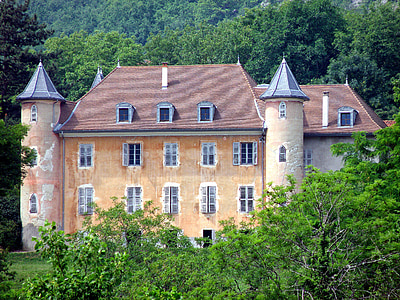 Chateau de bornessand, Frankrike, slott, historiska, landmärke, arkitektur, skogen