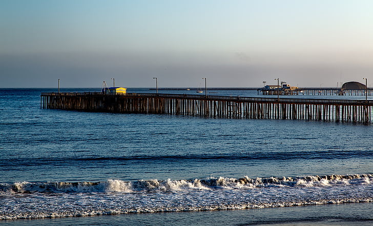 santa cruz, pier, structure, california, water, coast, pacific