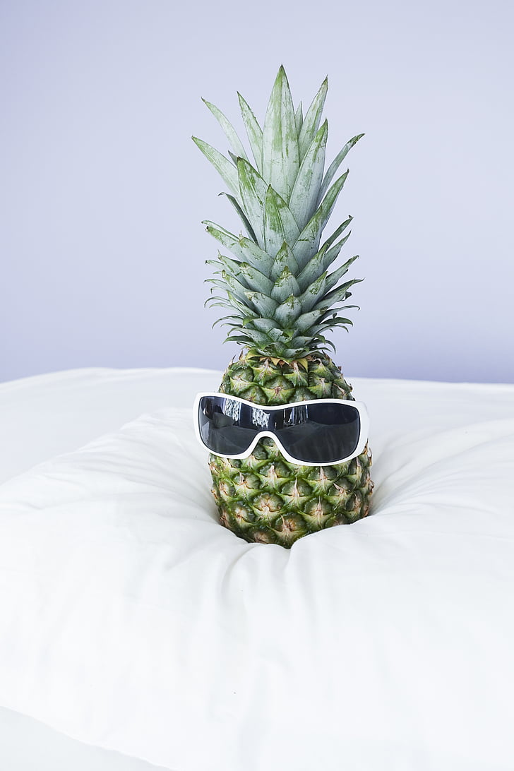 white, framed, black, tint, shade, sunglasses, pineapple