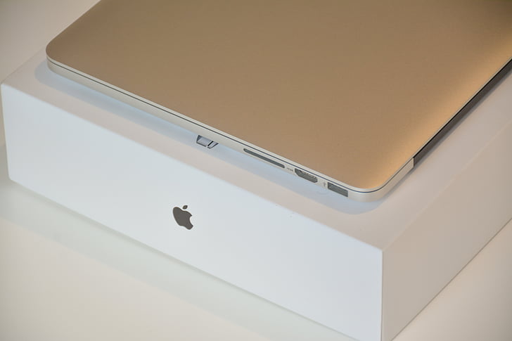Srebro, iPad, Mini, pudełko, laptopa, Jabłko, MacBook