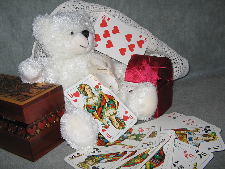 teddy, teddy bear, plush toys, soft toys, stuffed animals, cards, playing cards