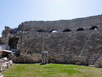 Alanya, Turquia, Teatre romà, viatges, Costa Turca, edifici, Mar