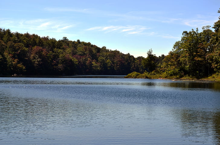 venku, krajina, jezero, Hora, Příroda