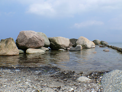 비치, 돌, 바다, 물, 해안, 바위, 스카이