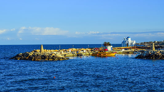 Cipru, Protaras, port, Insula, adăpost de pescuit, Marea Mediterană, peisaj