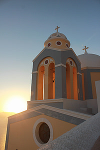 Igreja, mar, Grécia