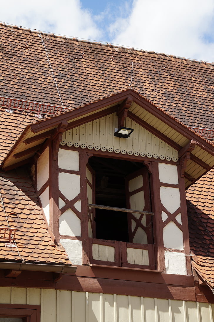 dormer, window, truss, roof, building, detail