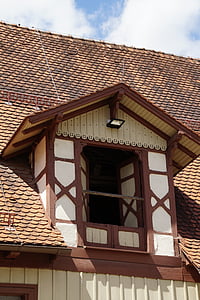 dormer, window, truss, roof, building, detail