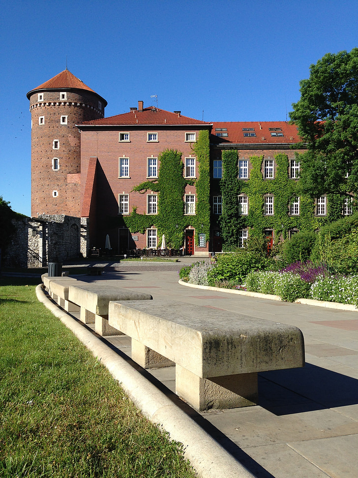 Krakov, grad, Wawel, Poljska, muzej, arhitektura, grajsko dvorišče
