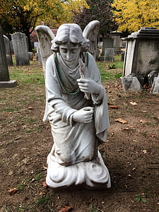 fallen angel, cemetery, grave, angel, stone, statue, old