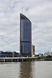 skyskraber, Tower, Brisbane, floden, arkitektur
