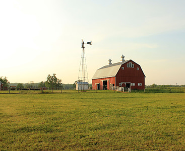Grange, é.-u., Indiana, Parc d’état de Prophetstown, terres agricoles, ferme, l’Amérique
