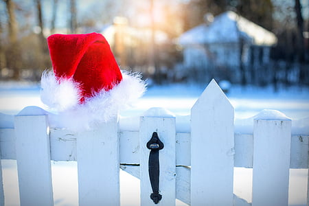 サンタさんの帽子, 雪, 冬, クリスマス, サンタ, 帽子, クリスマス