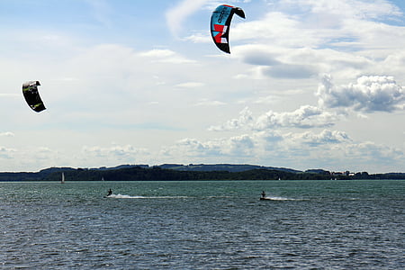 kitesurfing, Surf, kitesurfing, kitesurfare, idrott, vatten, vattensporter
