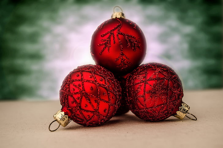 декорация, червен, време за Коледа, Коледа дрънкулка, Коледна картичка, бяло, блясък
