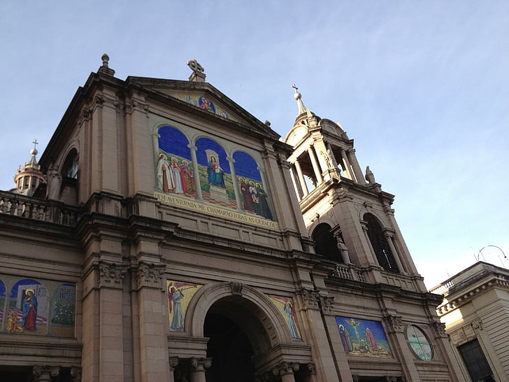 kirke, Cathedral, Porto alegre, Brasilien, arkitektur, bygningens ydre, lav vinkel view