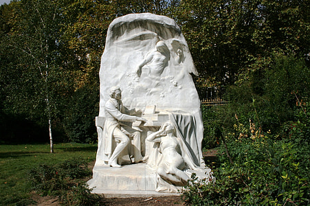 Chopin, klaver, musik, monument, Parc monceau, Paris