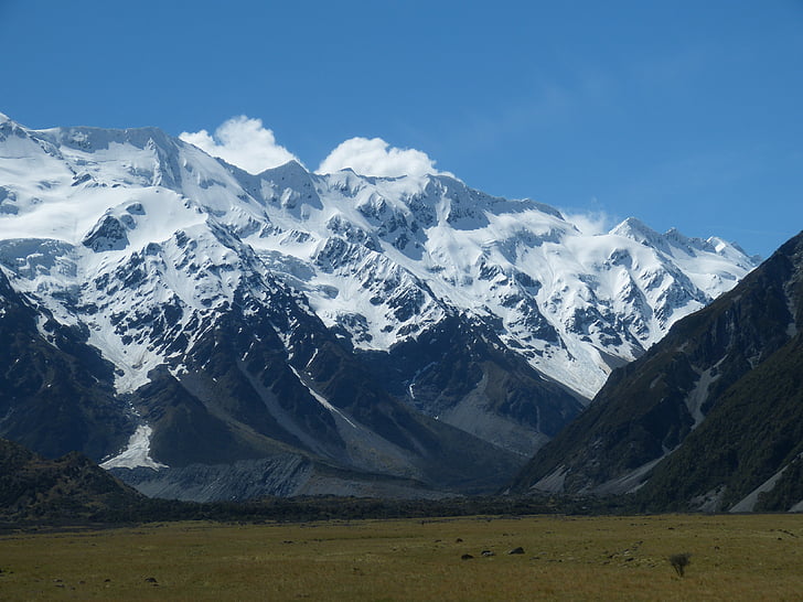 Yeni Zelanda, South Island, Güney Alpler'in, dağ, doğa, manzara, Alp