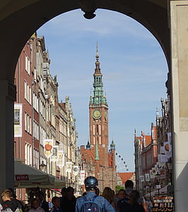 Polônia, Gdańsk, rua longa, antiga Câmara Municipal