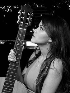 Dziewczyna, gitara, Miasto, muzyk, instrumentu, gitarzysta dziewczyna, Muzyka