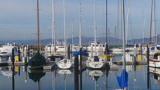 Marina, plachetnice, plavidlá, Port, pokojný, lode, vody