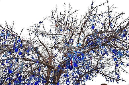tree, winter, sky, macro, blue stone, wishes, hope