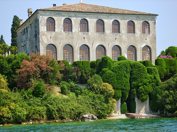 jezero garda, Lago di Garda, léto, více, Itálie, Architektura