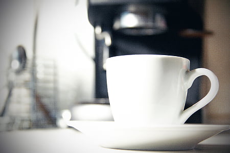 커피, 커피 기계, 컵, 주방