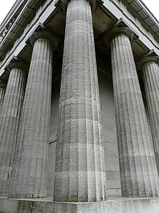 kolumnowy, nakładające, potężny, duży, chwały świątyni, wapień, Walhalla