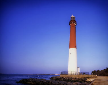 Barnegat light, Lighthouse, havet, Ocean, Bay, hamnen, Sky