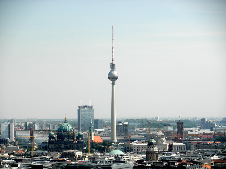 Берлин, Телевизионная башня, Столица, Ориентир, интересные места, Алекс, здание