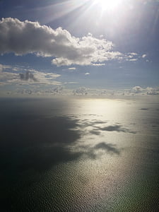 bahamas, ocean, clouds, sun, sea, water, caribbean