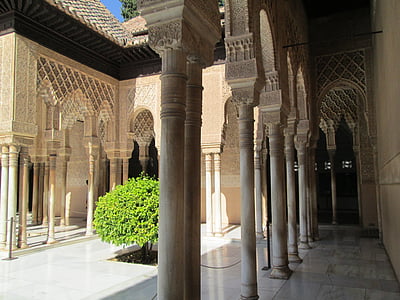 Alhambra, Španjolska, dvorac, tvrđava, u maurskom, stil
