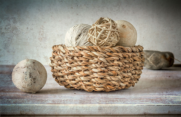 basket, fruits, white, nature, harvest, dry, close