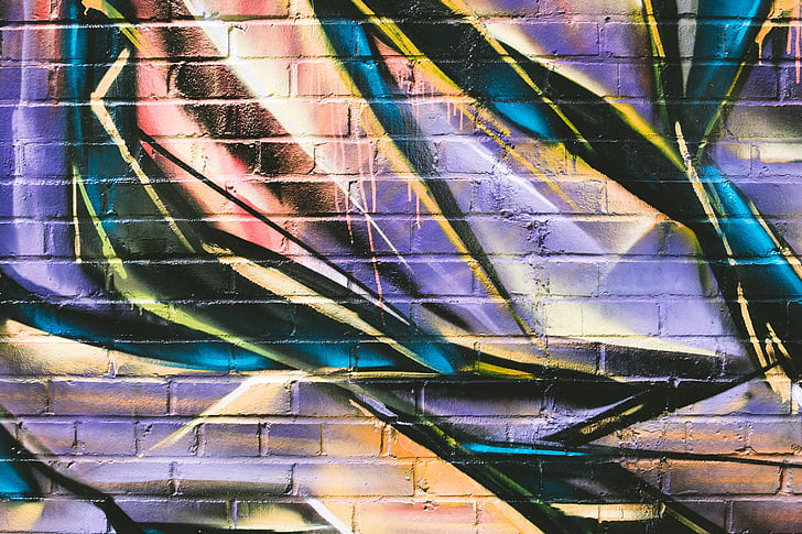 Closeup, Foto, púrpura, negro, Graffiti, pintura en aerosol, arte