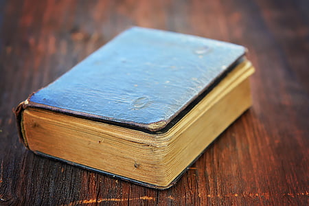 book, old, worn, antique, used, old book, wood