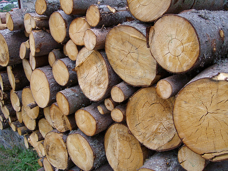 kayu, kayu, log, bahan, kayu, tekstur, coklat