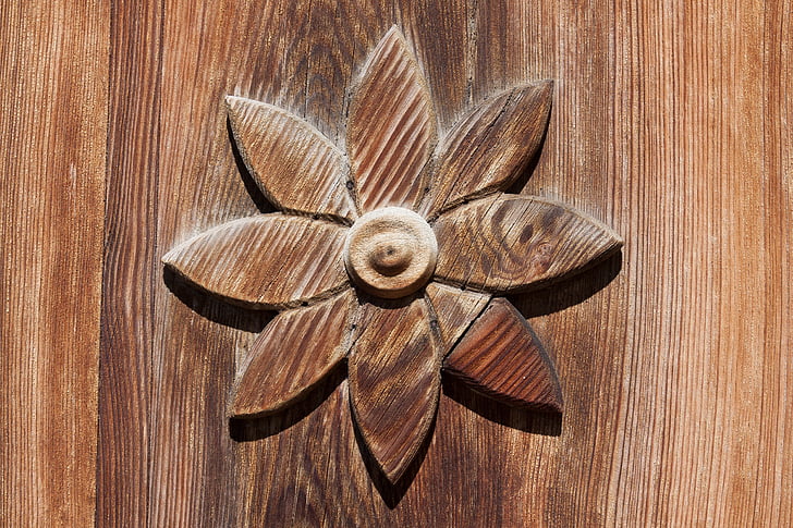 vrata, okrasek, vnos, stari, lesa, cvet, stilizirane