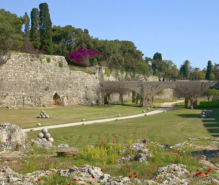 greece, architecture, ruins, stone, historical, landmark, summer